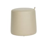 Rebecca Mobili Pouf de Rangement, Tabouret Rond, Beige en Similicuir, Style Moderne - Dimensions HxLxP : 42 x 45 x 45 cm - Art. RE7238