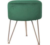Rebecca Mobili Repose-pieds en fibre de bois et velours vert