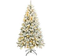 Rebecca Mobili Sapin de Noël 210 cm avec 400 lumières en PVC, vert et blanc