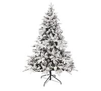 Rebecca Mobili Sapin de Noël 210, Sapin Artificiel, Effet Neige, PVC PE, Socle en Métal, 1791 Branches, Ouverture Parapluie - Dimensions : 210 × 137 × 137 cm (H x L x P) - Art. RE6759