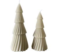 Rebecca Mobili Set 2 bougies de Noël en forme d'arbre en cire de soja couleur or