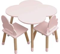 Rebecca Mobili Set table d'enfant et 2 chaises MDF pin rose pour chambre d'enfant