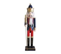Rebecca Mobili Soldat Casse-Noisette de Noël, Figure Décorative, Bois, Bleu Rouge Or, Ornements Traditionnels, Idées Cadeaux, Déco Noël - Dimensions HxLxP: 55 cm - Art. RE7075