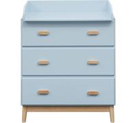 Rebecca Mobili Table à langer Deble 100x80x42 MDF bois bleu clair marron Scandinave