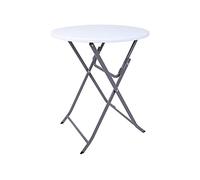 Rebecca Mobili Table De Balcon Pliante, Table d'Appoint d'Extérieur, Acier Hdpe, Blanc Gris Clair, Peu Encombrante, pour Jardin Camping - Dimensions HxLxP : 74 x 60 x 60 cm - Art. RE6819