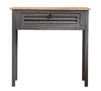 Rebecca Mobili Table de Bureau Entree, Consolle Secretaire Vintage avec 1 Tiroir, Bois Bleu Gris, pour Decor Entree Chambre Maison - Dimensions: 75 x 75 x 30,5 cm (HxLxL) - Art. RE4557
