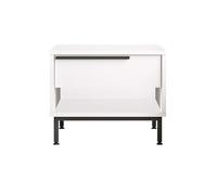 Rebecca Mobili Table de chevet 1 tiroir, table de nuit, blanc gris foncé, panneau de particules fer, compact, style moderne, dimensions HxLxP : 53,5 x 42,5 x 44,5 cm - Art. RE7215