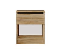 Rebecca Mobili Table de chevet à 1 tiroir, table de chevet de style moderne, panneau de particules, avec compartiment ouvert, peu encombrant, design compact - dimensions HxLxP : 46,5 x 40 x 35,5 cm