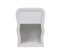 Rebecca Mobili Table de Chevet avec 1 Tiroir, Petit Chevet Blanc, MDF, Design Moderne - Dimensions HxLxP : 55 x 40 x 30 cm - Art. RE7270