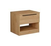 Rebecca Mobili Table de chevet basse, table de nuit marron, aggloméré fer, compact, peu encombrant, avec 1 tiroir et 1 compartiment ouvert - Dimensions HxLxP : 44,5 x 50 x 42 cm - Art. RE7228