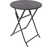 Rebecca Mobili Table de jardin pliante en plastique noir et gris foncé