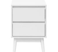 Rebecca Mobili Table de nuit 2 tiroirs multi-usages Blanc MDF Style scandinave