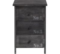 Rebecca Mobili Table de nuit de style industriel avec 3 tiroirs en bois, gris et blanc