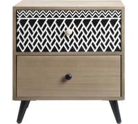 Rebecca Mobili Table de nuit de style scandinave avec 2 tiroirs en bois brun
