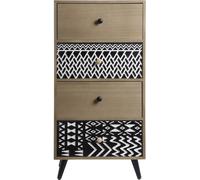 Rebecca Mobili Table de nuit de style scandinave avec 2 tiroirs en bois brun