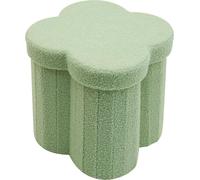 Rebecca Mobili Tabouret de rangement Carob 40x40x40 Tissu polyester MDF Vert clair Moderne