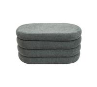 Rebecca Mobili Tabouret de rangement Fagus 38x76x38 Tissu polyester MDF Gris Moderne