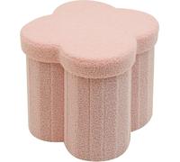 Rebecca Mobili Tabouret de rangement Hermal 40x40x40 Tissu polyester MDF Rose Moderne