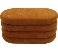 Rebecca Mobili Tabouret de rangement Olinia 38x76x38 Tissu polyester MDF Orange Moderne