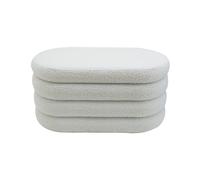 Rebecca Mobili Tabouret de rangement Rambeh 38x76x38 Tissu polyester MDF blanc Moderne