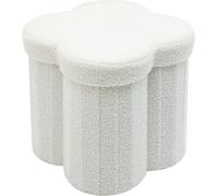 Rebecca Mobili Tabouret de rangement Sufra 40x40x40 Tissu polyester MDF blanc Moderne