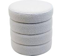 Rebecca Mobili Tabouret de rangement Uxi 40x37x37 Tissu de polyester MDF blanc Moderne