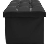 Pouf Coffre de Rangement Noir en Simili Cuir - Mobili Rebecca - 30x30x30 cm