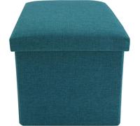 Rebecca Mobili Tabouret rembourré en fibre de bois et tissu turquoise