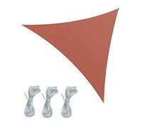 Rebecca Mobili Toile de Soleil Triangulaire, Grande Voile d'Ombrage, Rouge, Polyester Imperméable, avec Anneaux en Acier, Fixation avec Cordes - Dimensions : 3,6x3,6x3,6 m - Art. RE6973