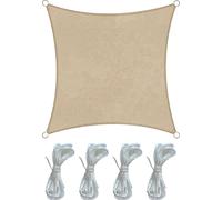 Rebecca Mobili Voile d'ombrage, carré 3,6 x 3,6 m en polyéthylène beige