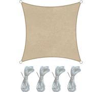 Rebecca Mobili Voile d'ombrage, carré 3 x 3 m en polyéthylène beige