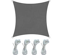 Rebecca Mobili Voile d'ombrage, carré 3 x 3 m en polyéthylène gris