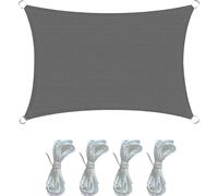 Rebecca Mobili Voile d'ombrage, rectangulaire, 2 x 3 m en polyéthylène gris