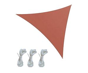 Rebecca Mobili Voile d'Ombre Triangulaire, Toile d'Ombre Imperméable, Rouge, Polyester Acier, Fixation avec Cordes, pour Restaurants Maisons - Dimensions : 5x5x5 m - Art. RE6976