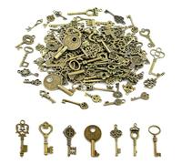 REBECCAGIBSON 150 Pièces Clés Vintage Decoration Mélangé Vieux Bronze Cle de Meuble Vintage Clé pour Décoration Mariage Antique Décoratif Collier Pendentif
