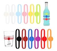 REBECCAGIBSON Lot de 12 marqueurs de verre en silicone pour verre à vin, tasses, verres à cocktail