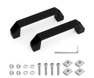 REBECCAGIBSON Lot de 2 poignées en alliage d'aluminium avec écrous en T, rondelles, clés, espacement des trous 120 mm, pour poignées de cuisine, poignées de meubles, poignées de maintien