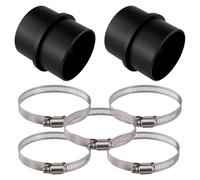 REBECCAGIBSON Lot de 2 raccords ronds de 75 mm avec 5 colliers de serrage - Noir - Pour chauffage auxiliaire - Tuyau à air chaud - Accessoires de chauffage diesel - Montage avec design droit - Pour