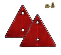 REBECCAGIBSON Lot de 2 réflecteurs triangulaires standard pour remorque arrière, réflecteur arrière droite gauche, feu arrière triangulaire, espacement des trous, certifié E (rouge)