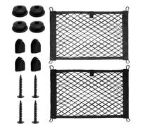 REBECCAGIBSON Lot de 2 sacs en maille filet pour coffre de voiture - 40 x 25 cm - Avec adhésifs - Petits crochets - Forte élasticité - Bord élastique - Pour voiture, caravane, bateau