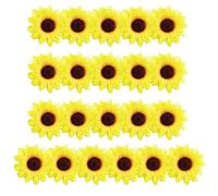 REBECCAGIBSON Lot de 21 tournesols artificiels jaunes (9,5 cm) - Faux tournesols - Chrysanthème artificiel - Pour bricolage, fête, mariage, anniversaire, jardinage, décoration intérieure