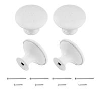 REBECCAGIBSON Lot de 4 boutons de meuble ronds vintage en alliage de zinc - 30 mm - Avec vis de 2,5 cm et vis de 4,5 cm - Poignée ergonomique en forme de champignon - Pour cuisine, chambre à coucher
