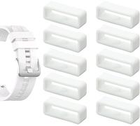 REBECCAHOWARD Lot de 10 boucles de support de bracelet de montre en silicone de 20 mm, pièces de fixation blanches, accessoires de fixation pour bracelet de montre