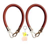 REBECCAHOWARD Lot de 2 poignées pour sac de rechange en cuir PU, poignée pour sac, 40 cm poignées pour sacs à main, bandoulière avec petit porte-clés?Brown ?