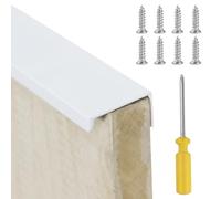 REBECCAHOWARD Lot de 4 poignées d'armoire cachées avec un tournevis cruciforme - Blanc - En aluminium moderne - Bord droit moderne - Pour poignées de meubles de cuisine