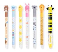 REBECCAHOWARD Lot de 6 stylos à bille effaçables 0,5 mm - Avec encre noire - Stylos effaçables - Avec 1 stylo gel de 0,7 mm