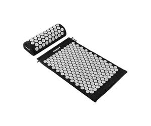 Rebel Active RBA-6002-BK Tapis de santé avec Aiguilles et Coussin d'acupression Noir 72 x 42 cm