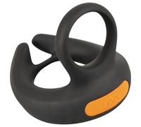 Rebel - anneau pénis vibrant avec stimulateur testicules - silicone noir