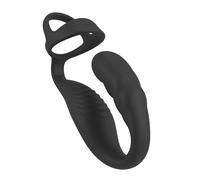 Rebel - stimulateur prostate avec anneau pénis et testicules - noir