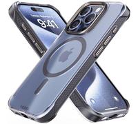 Rebel Coque Transparente pour iPhone 15 Pro [Frosted Series Gen-5] Robuste Compatible avec MagSafe, côtés antidérapants, Texture Mate translucide, Pare-Chocs de Protection Anti-Chocs, lentille et